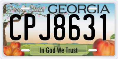 GA license plate CPJ8631