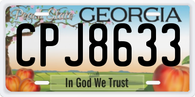 GA license plate CPJ8633