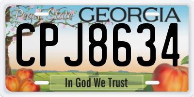 GA license plate CPJ8634