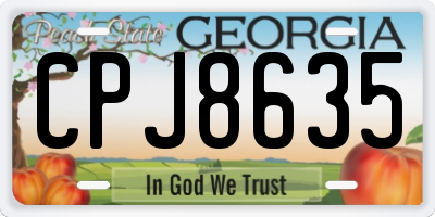GA license plate CPJ8635