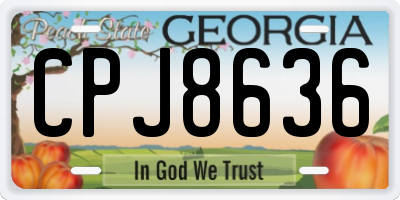 GA license plate CPJ8636
