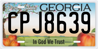 GA license plate CPJ8639