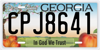 GA license plate CPJ8641