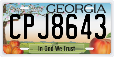 GA license plate CPJ8643