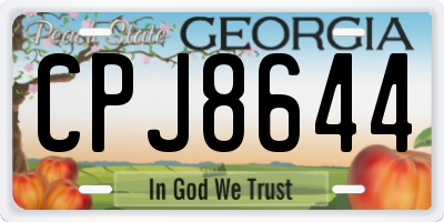 GA license plate CPJ8644