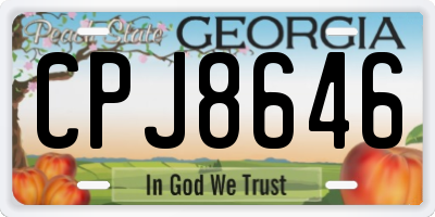 GA license plate CPJ8646