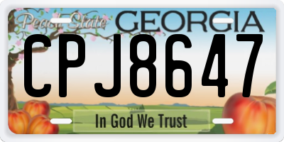 GA license plate CPJ8647