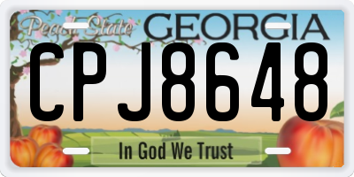 GA license plate CPJ8648