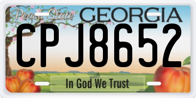 GA license plate CPJ8652