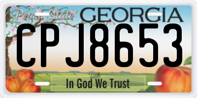 GA license plate CPJ8653