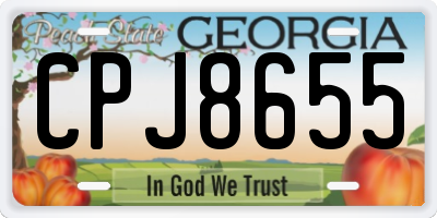 GA license plate CPJ8655