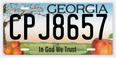 GA license plate CPJ8657