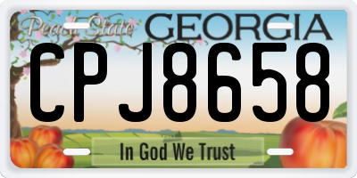 GA license plate CPJ8658