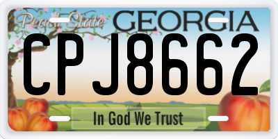 GA license plate CPJ8662