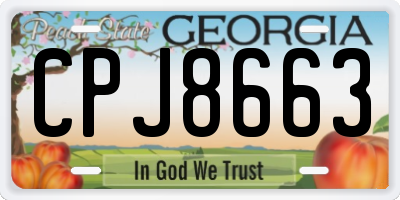 GA license plate CPJ8663