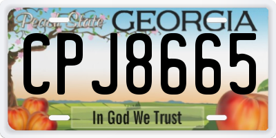 GA license plate CPJ8665