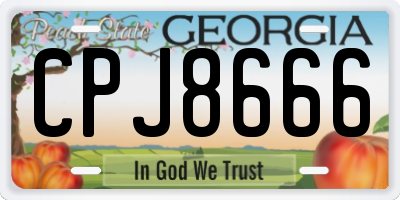 GA license plate CPJ8666
