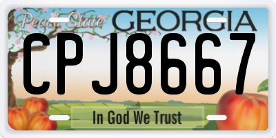 GA license plate CPJ8667
