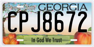 GA license plate CPJ8672