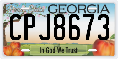 GA license plate CPJ8673