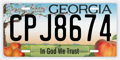 GA license plate CPJ8674