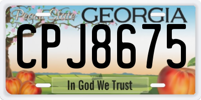 GA license plate CPJ8675