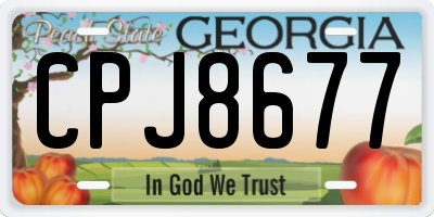 GA license plate CPJ8677