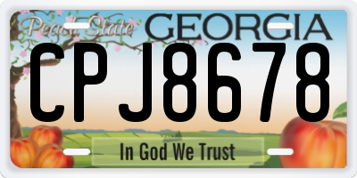 GA license plate CPJ8678