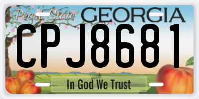 GA license plate CPJ8681