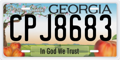 GA license plate CPJ8683