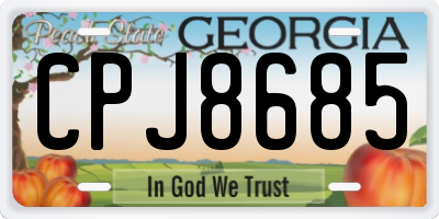 GA license plate CPJ8685