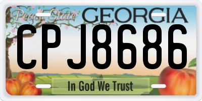 GA license plate CPJ8686
