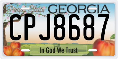 GA license plate CPJ8687