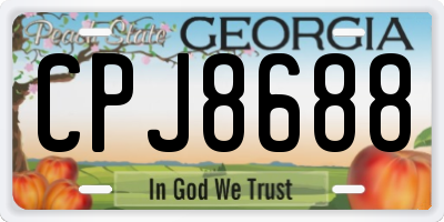 GA license plate CPJ8688