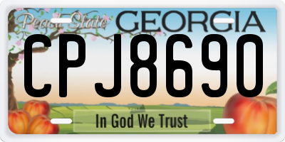 GA license plate CPJ8690