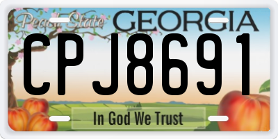 GA license plate CPJ8691