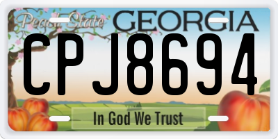 GA license plate CPJ8694