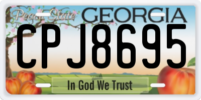 GA license plate CPJ8695