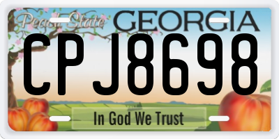 GA license plate CPJ8698