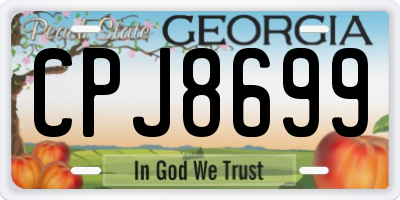 GA license plate CPJ8699