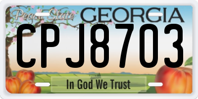 GA license plate CPJ8703