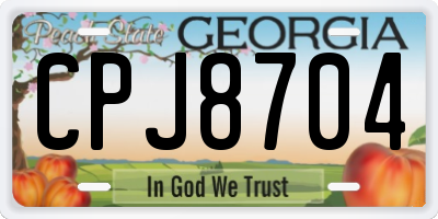 GA license plate CPJ8704