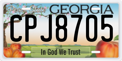 GA license plate CPJ8705