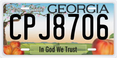 GA license plate CPJ8706