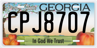 GA license plate CPJ8707