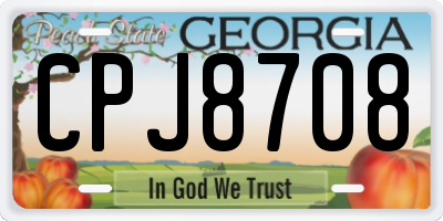 GA license plate CPJ8708
