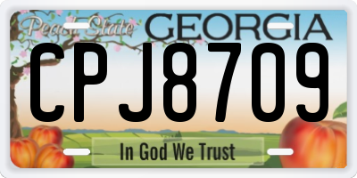 GA license plate CPJ8709
