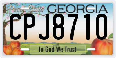 GA license plate CPJ8710