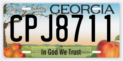 GA license plate CPJ8711