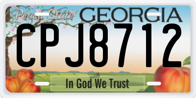 GA license plate CPJ8712